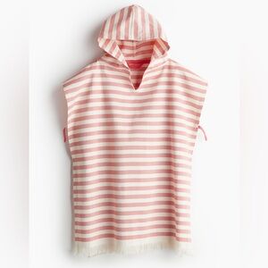 H&M Kids Red/White Striped Hooded Poncho
